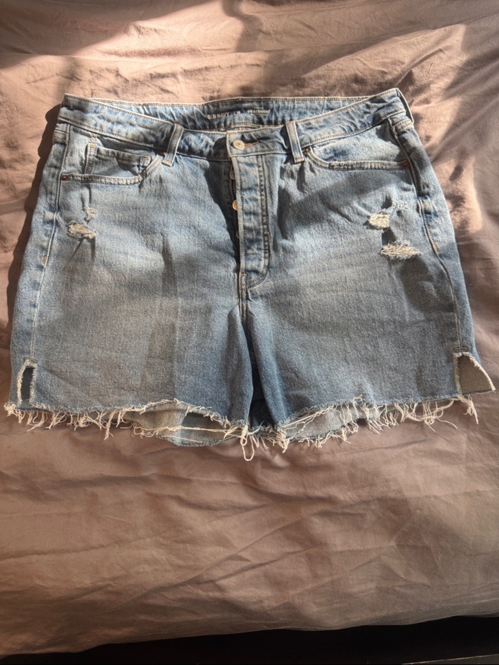 Light Blue Distressed Denim Women’s Shorts